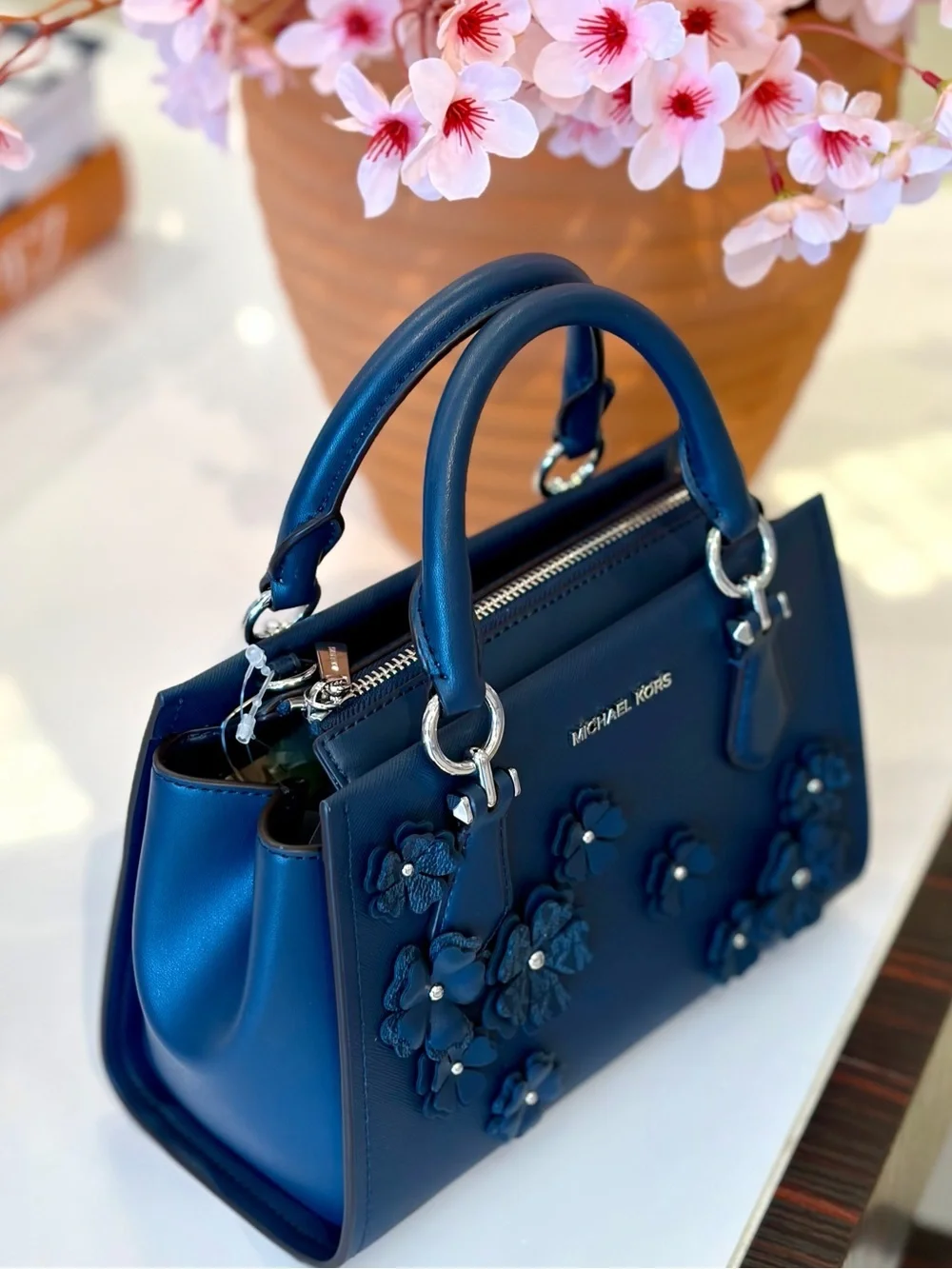 MICHAEL KORS Marilyn Small Floral Embellished Satchel Crossbody